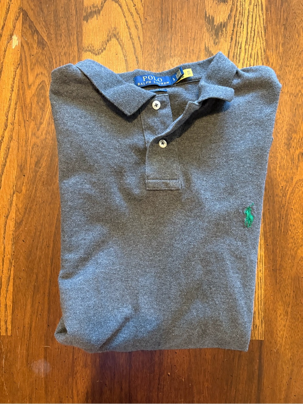 Polo by Ralph Lauren Gray Polo with Green Pony Embroidery